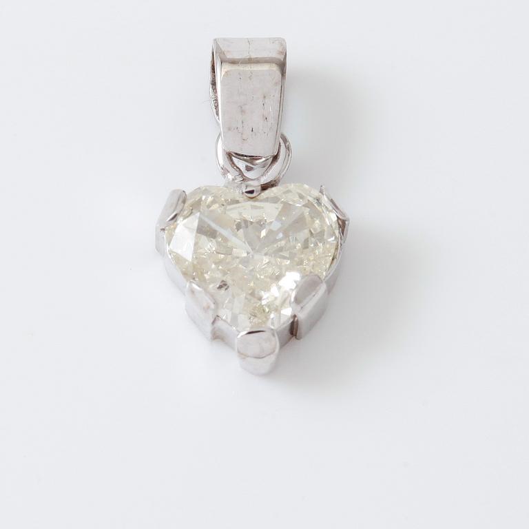 HÄNGE, 18K vitguld, diamant ca 1.20 ct enligt gravyr, svenska stämplar.