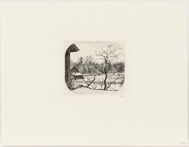 FOLKE GULLBY, etsning, signerad.