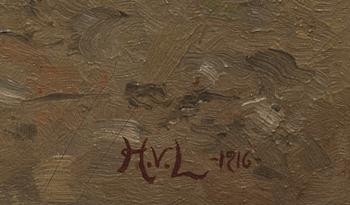 OKÄND KONSTNÄR, olja på duk. Monogramsignerad och daterad 1916.