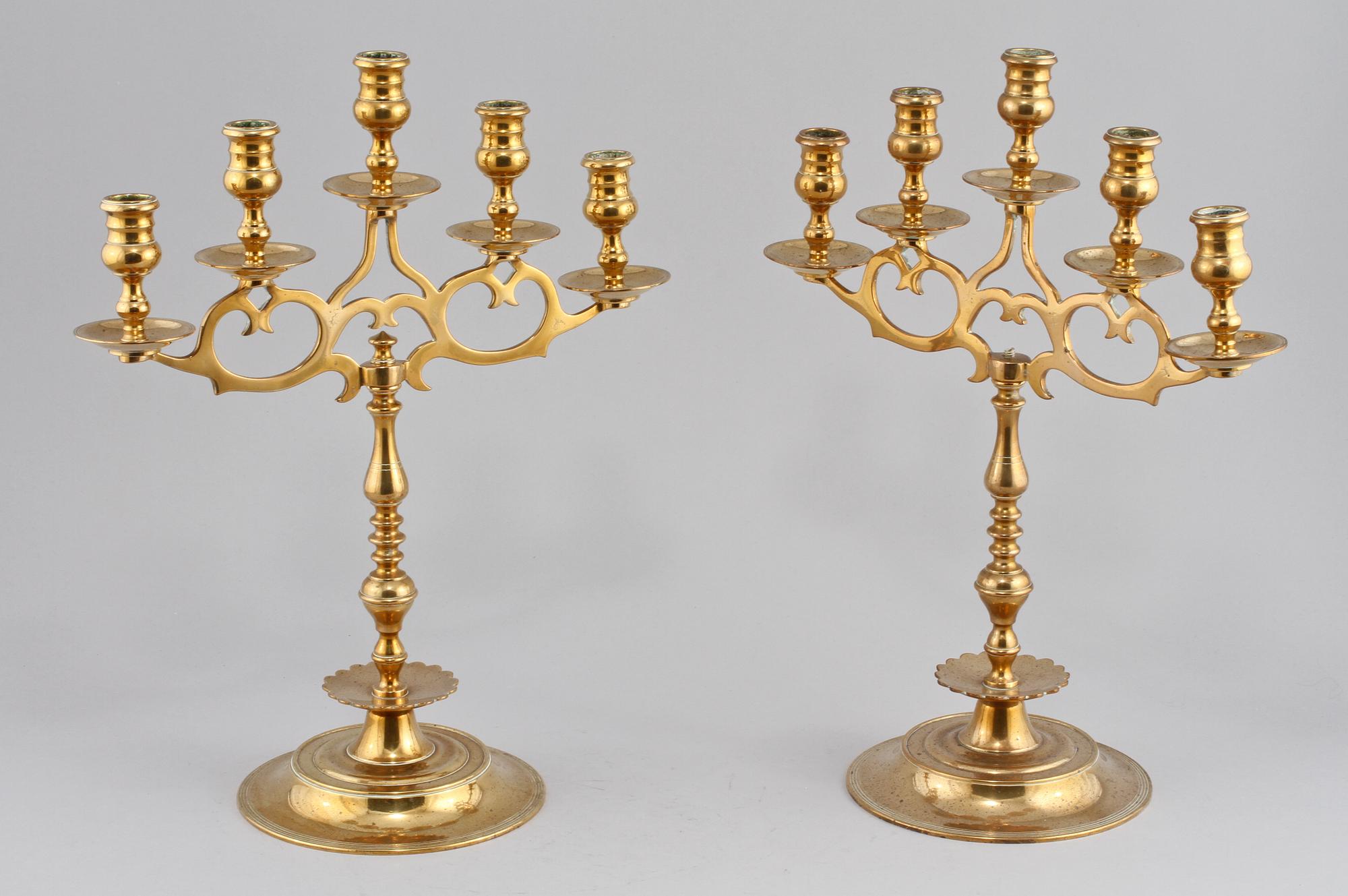 KANDELABRAR, ett par, jugendstil, 1900-tal.