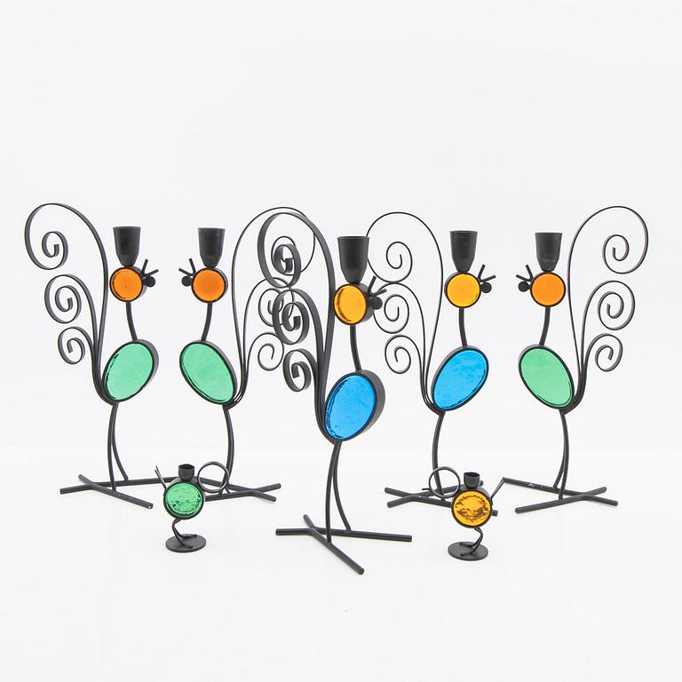 Gunnar Ander, Collection of Candleholders / Candelabra, 14 pieces, Ystad Metall.