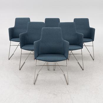 Niels Gammelgaard, six armchairs, "Fortuna", Woodmark.
