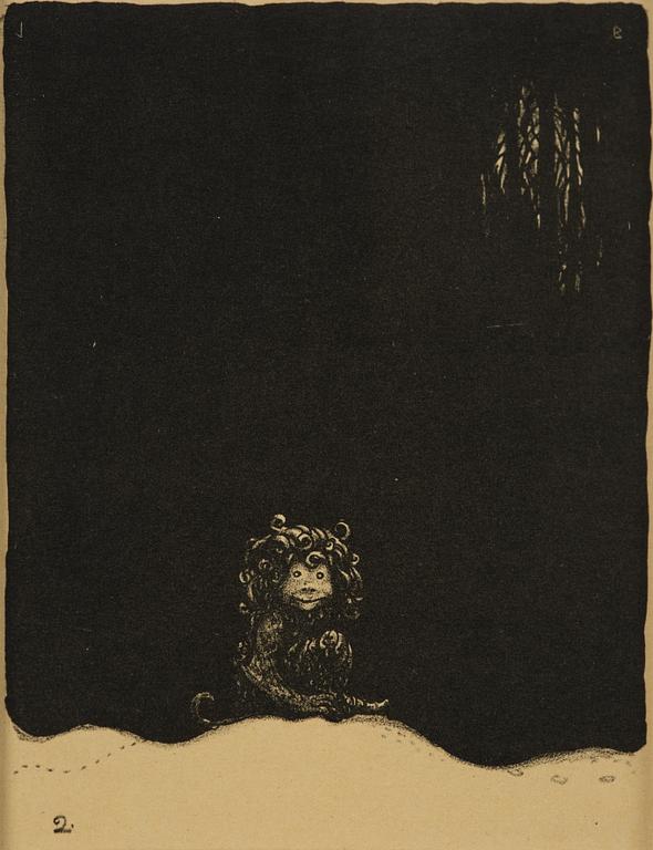 John Bauer, "Troll", de kompletta 10 osignerade litografierna ur sviten.