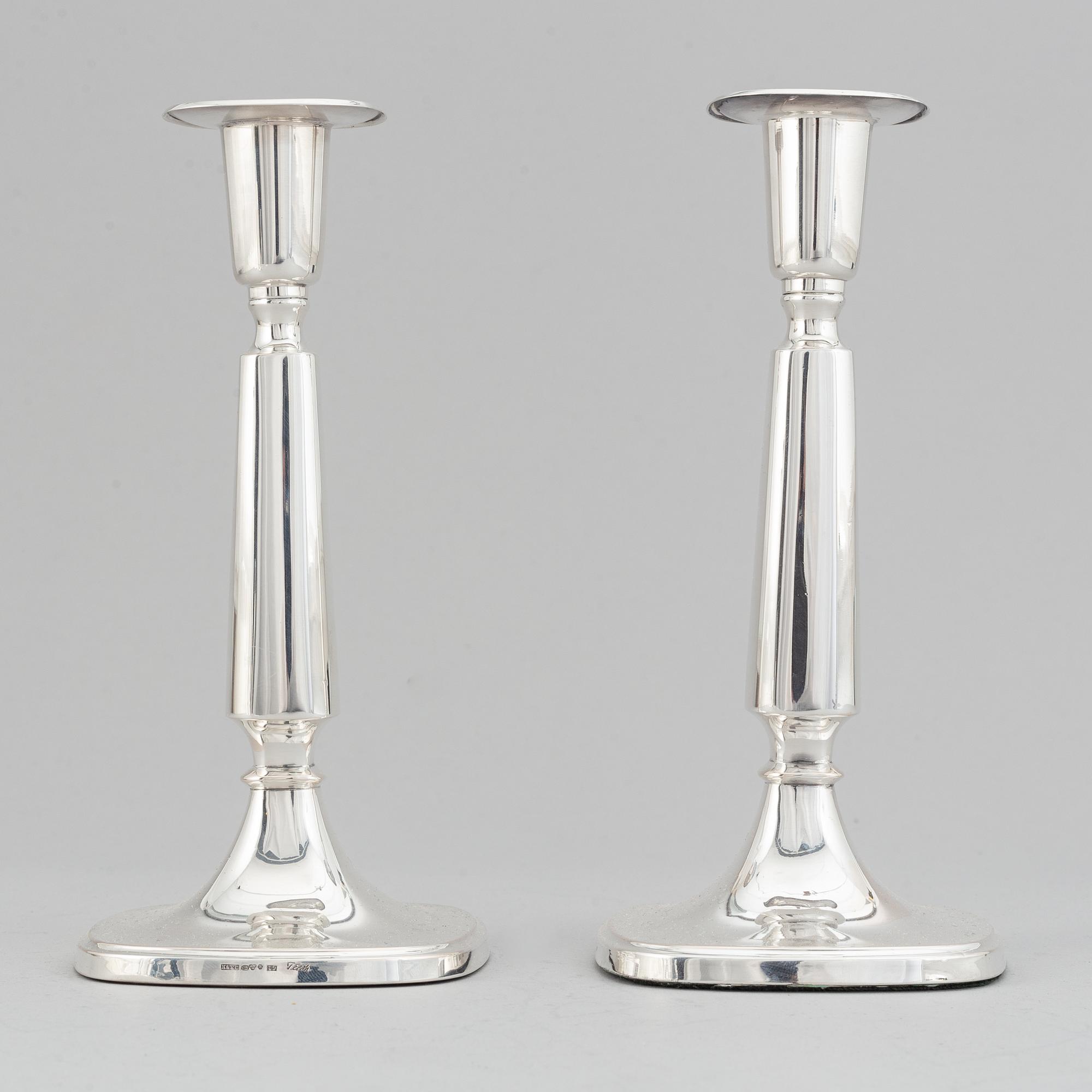 Tore Eldh, four silver candlesticks, K&EC, Göteborg, 1961-70.