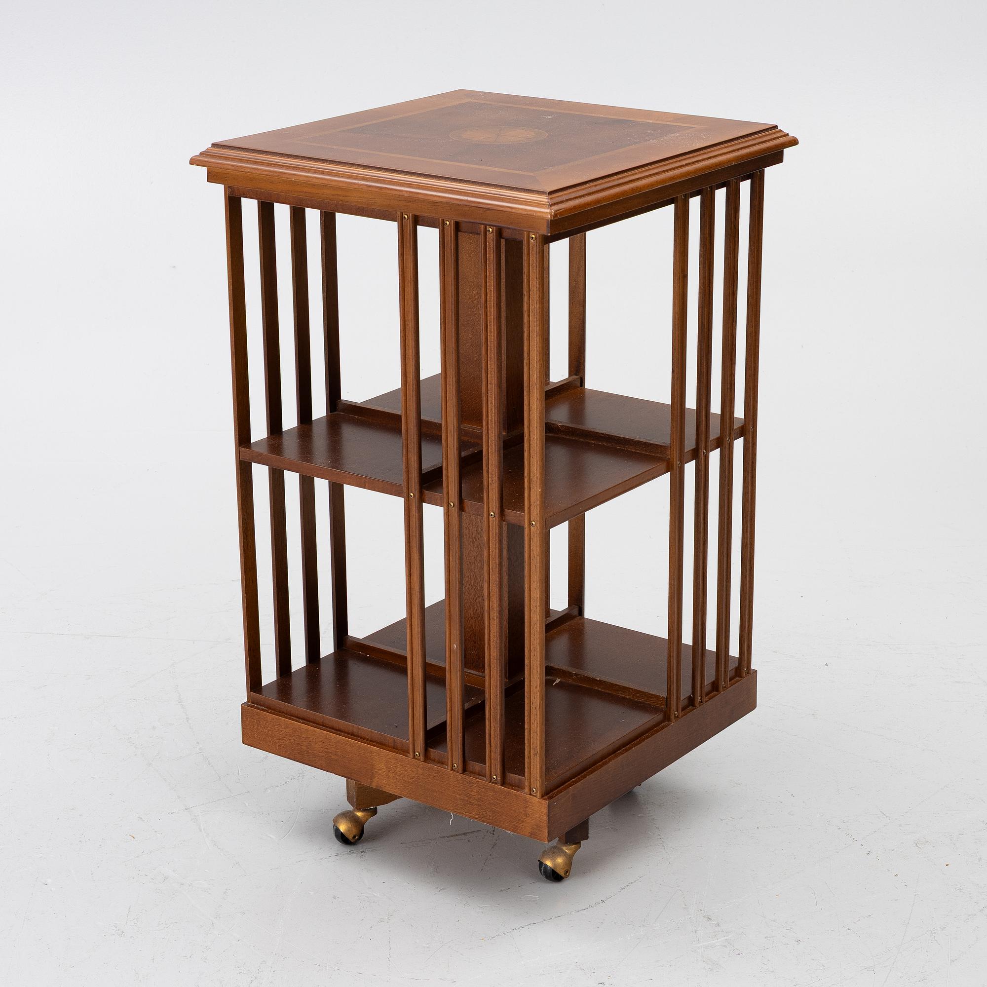 Rotating bookcase, late 20th century.