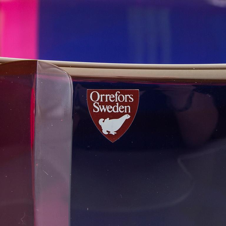 Erika Lagerbielke, Skål, "Saragasso II", Gallery 1988. Orrefors, signerad.