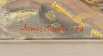 Armas Mikola, olja på duk, signerad och daterad-50.