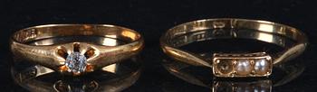 RINGAR, 6 st, 18K guld, tot vikt 14 gram.