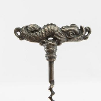 Corkscrews 6 pcs Art Nouveau early 1900s pewter.