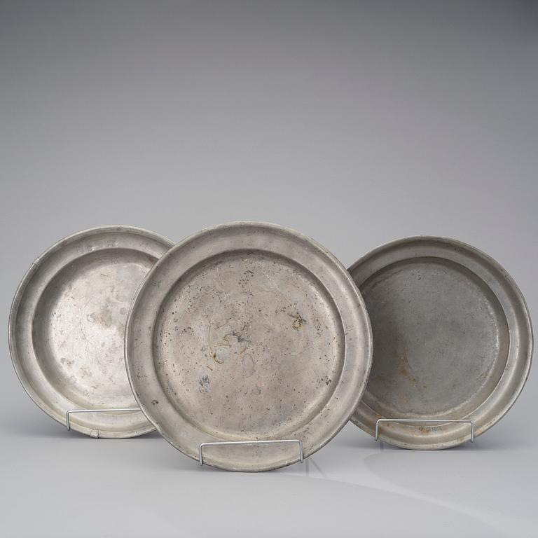 VATEJA 3 KPL, tinaa, 1800-luku.