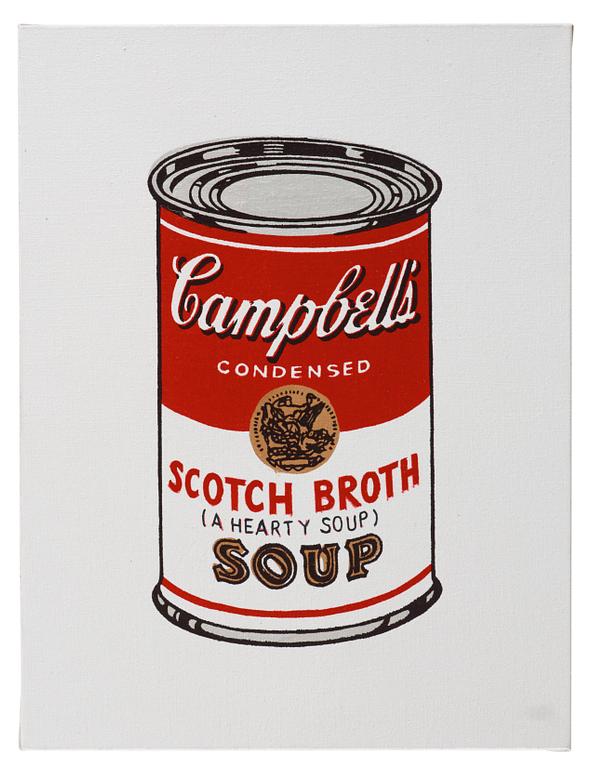 Richard H. Pettibone, "Andy Warhol, '32 Cans of Campbell's Soup', 1962".