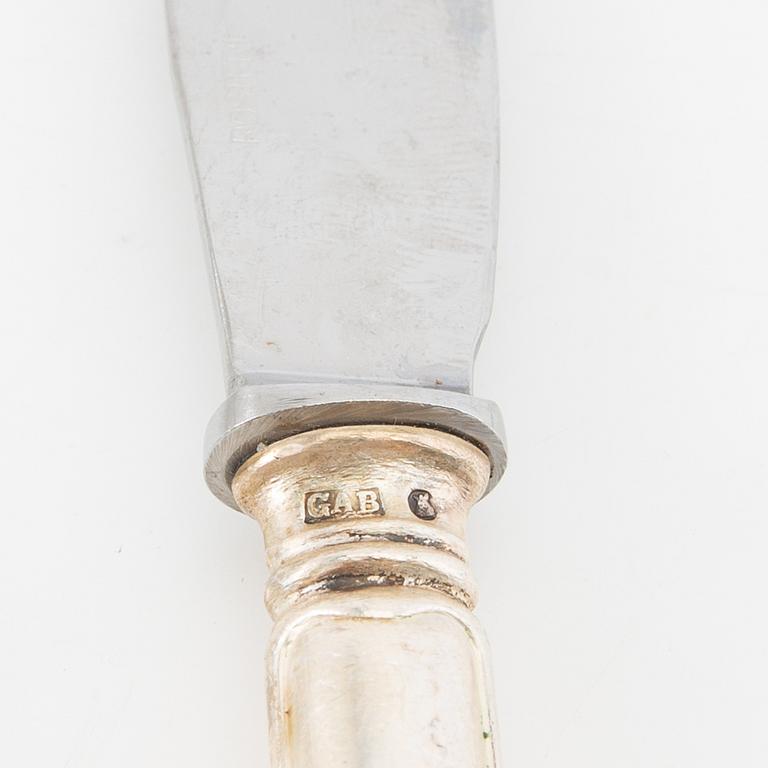 Cutlery set, 90 pieces, Old Swedish, silver and partly of low-grade silver, including GAB, Eskilstuna 1987.