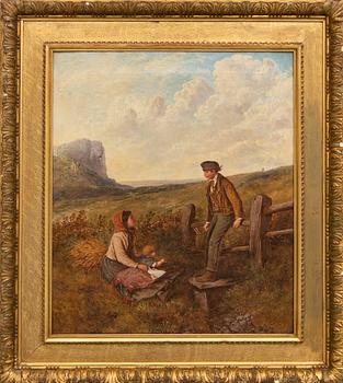 Okänd konstnär 1800/1900-tal olja på duk monogramsignerad.