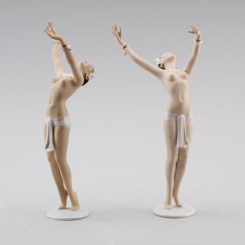 FIGURER, 2 st, porslin, Schaubach Kunst, Tyskland, 1900-talets första hälft.