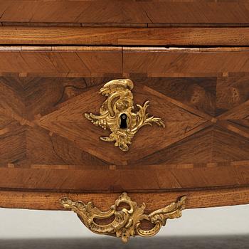 A Swedish Rococo 18th century commode attributed to Christian Linning, master 1744.