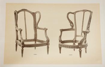MÖBELKATALOG,  ca 70 planscher. 1800-talets slut.