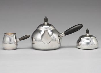 Georg Jensen, kaffe- och teservis, 5 delar, Köpenhamn efter 1945, sterling.