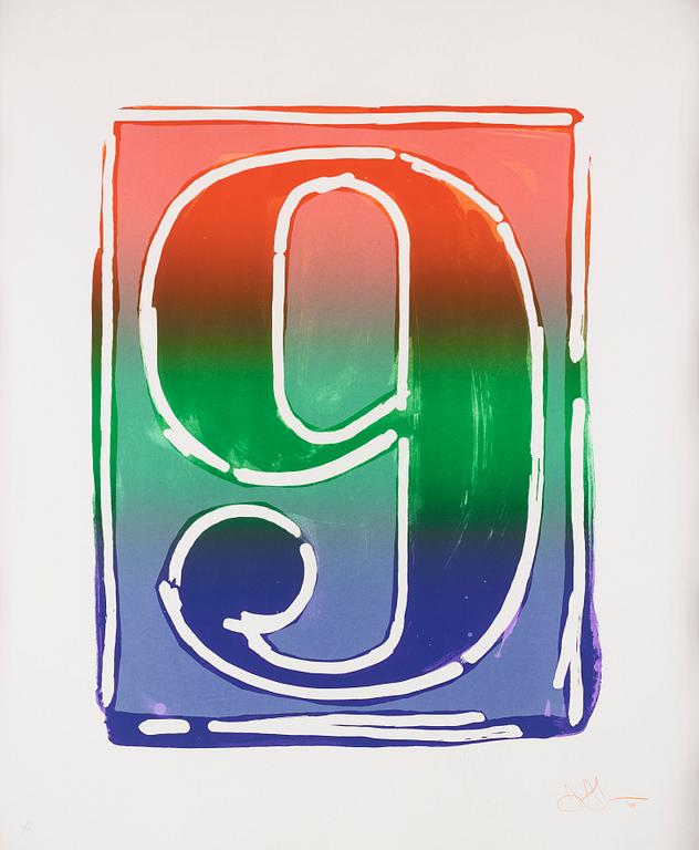Jasper Johns, "Figure 9", ur "Color Numeral Series".