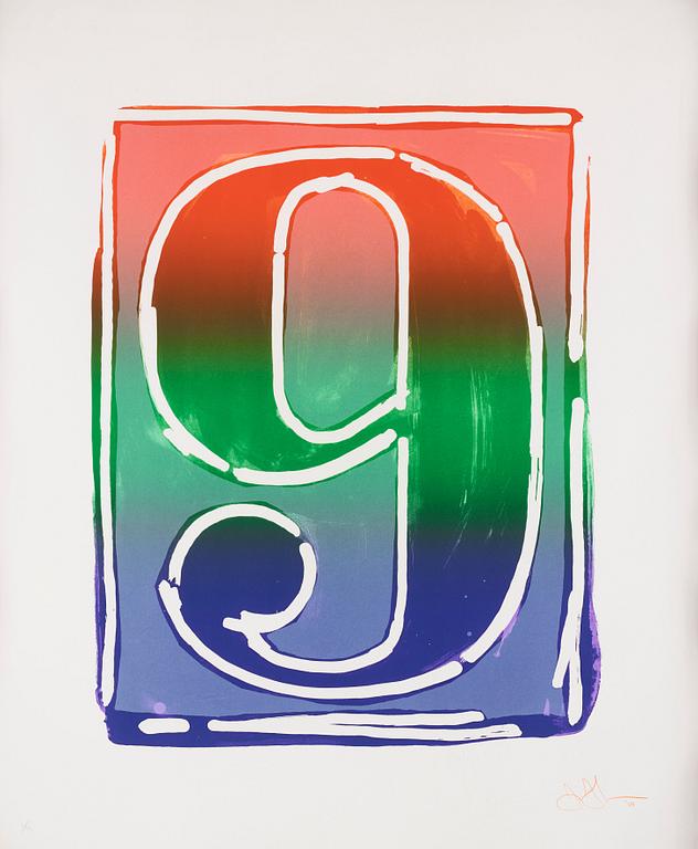 Jasper Johns, "Figure 9", from "Color Numeral Series".