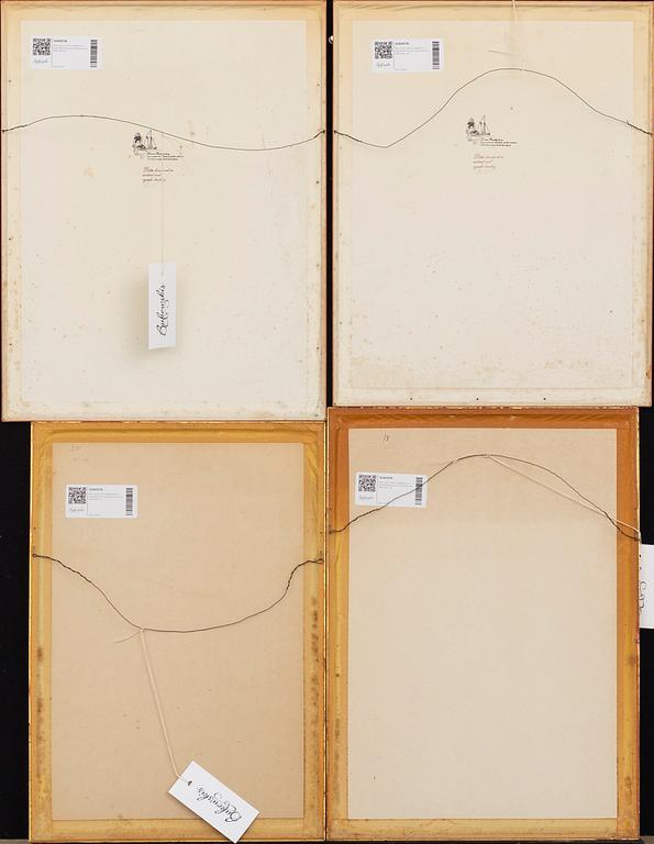 MAX WALTER SVANBERG, 4 blyertsteckningar, signerade och daterade.