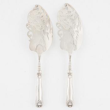 Fiskspadar, ett par, silver, G Möllenborg,  Stockholm 1858.