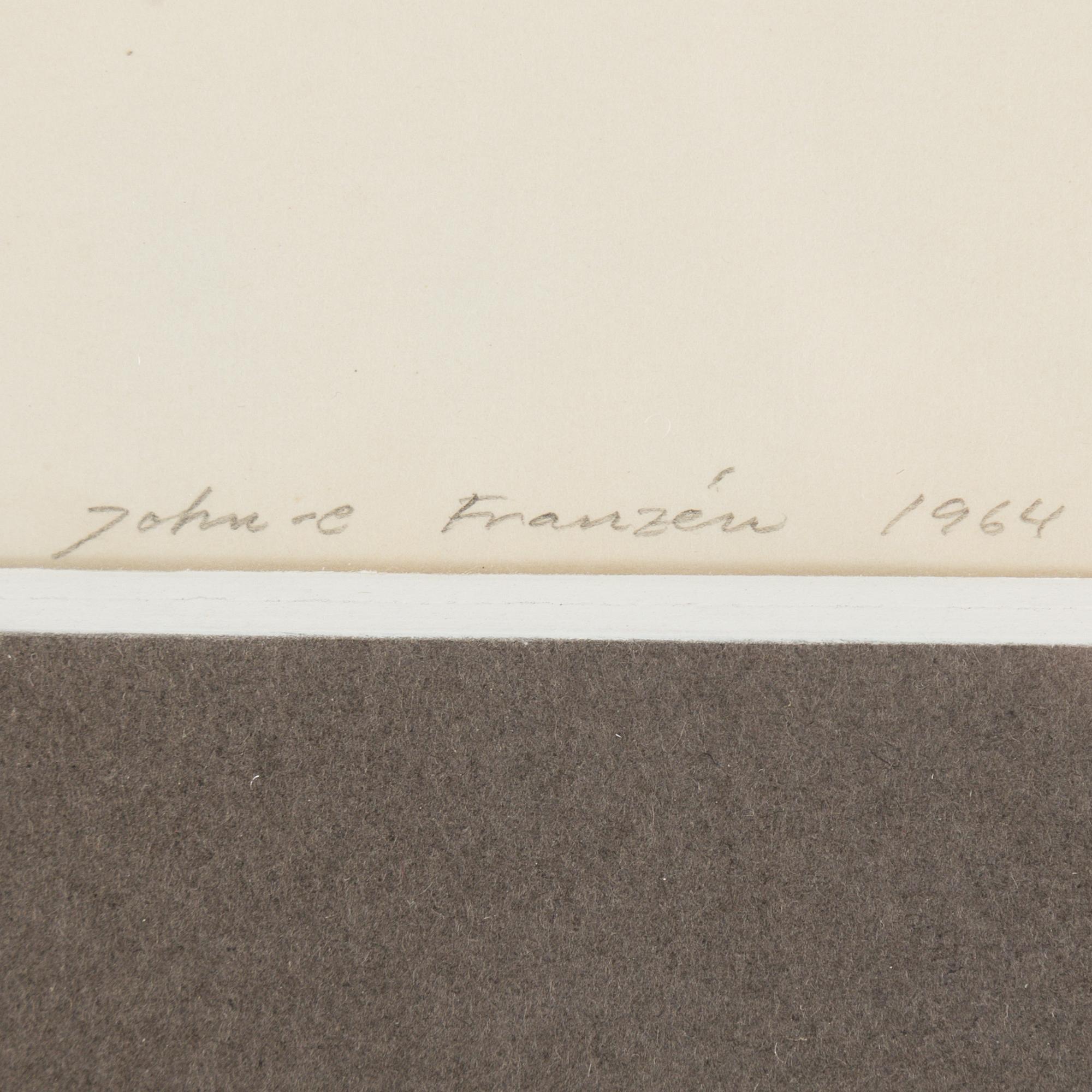 JOHN-E FRANZÉN, graphite on paper, signed John E Franzén and dated 1964.