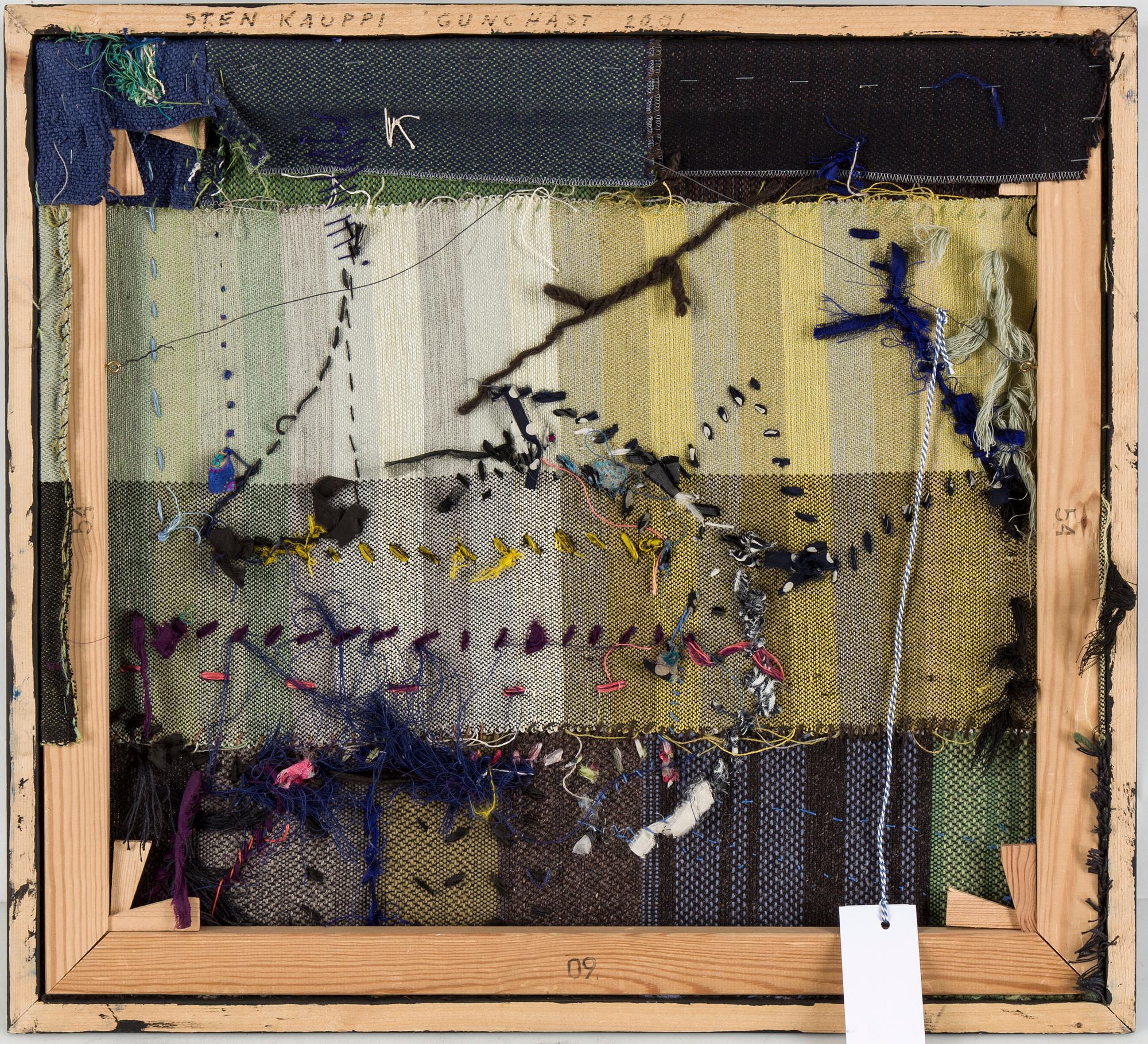 STEN KAUPPI, tyg aplikationer, signerad och daterad, 2001 a tergo.