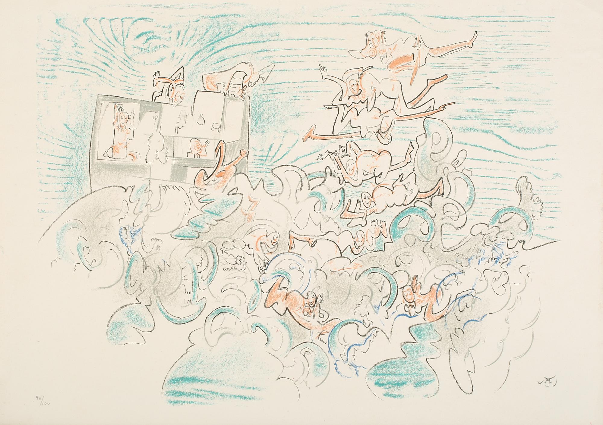 ROBERTO MATTA, färglitografi, signerad och numrerad 90/100.
