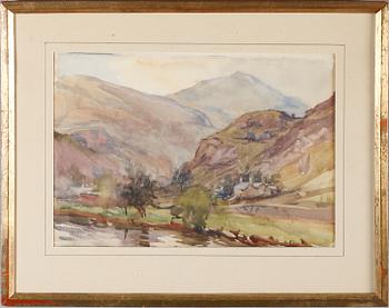 A ELLIS, akvarell, signerad, England, 1800-/1900-tal.