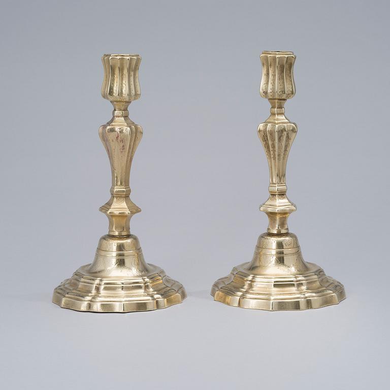 PAIR OF ROCOCO CANDLESTICKS, 18th century.