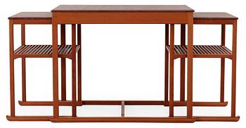 613. A Carl Malmsten teak set of occasional tables, manufactured by Åfors Möbelfabriks AB, Sweden.