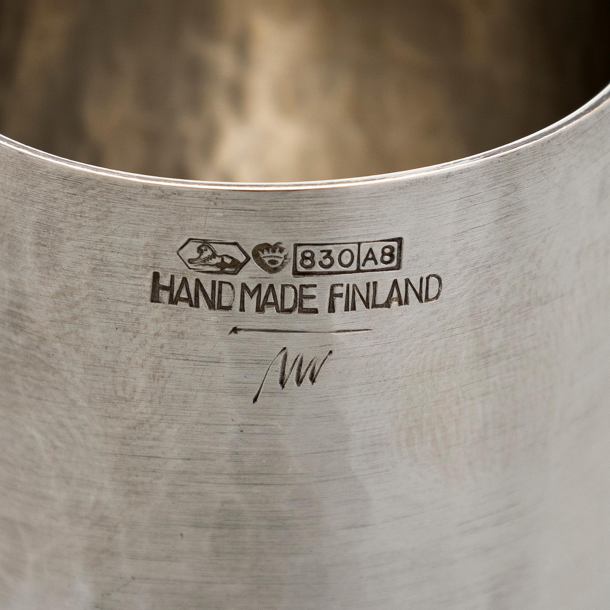 Tapio Wirkkala, Supkoppar, 6 st, silver, TW 469, Kultakeskus, Tavastehus 1978-79.