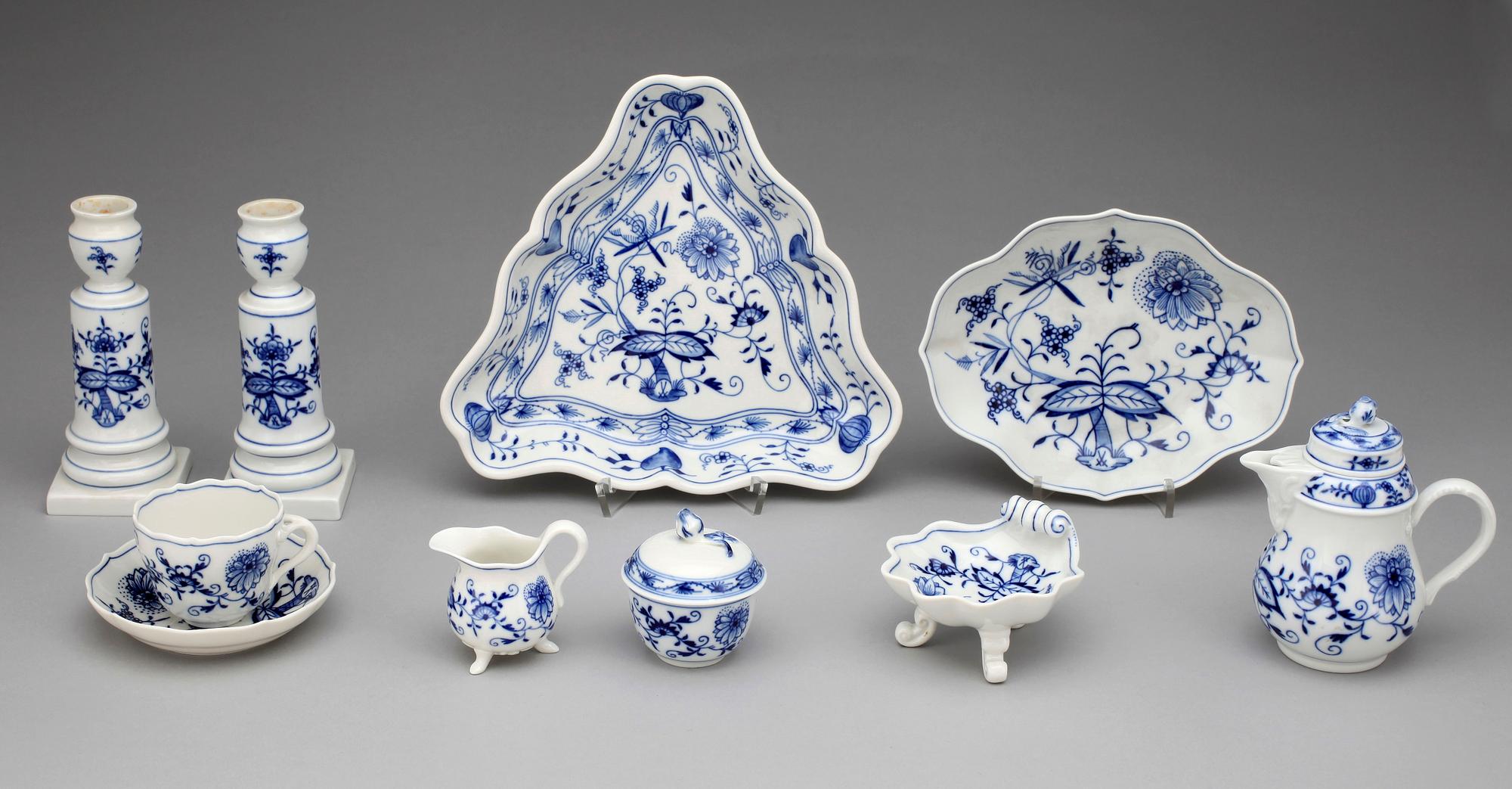 PARTI MEISSEN, 12 delar,  "lökmönstret", 1900-tal.