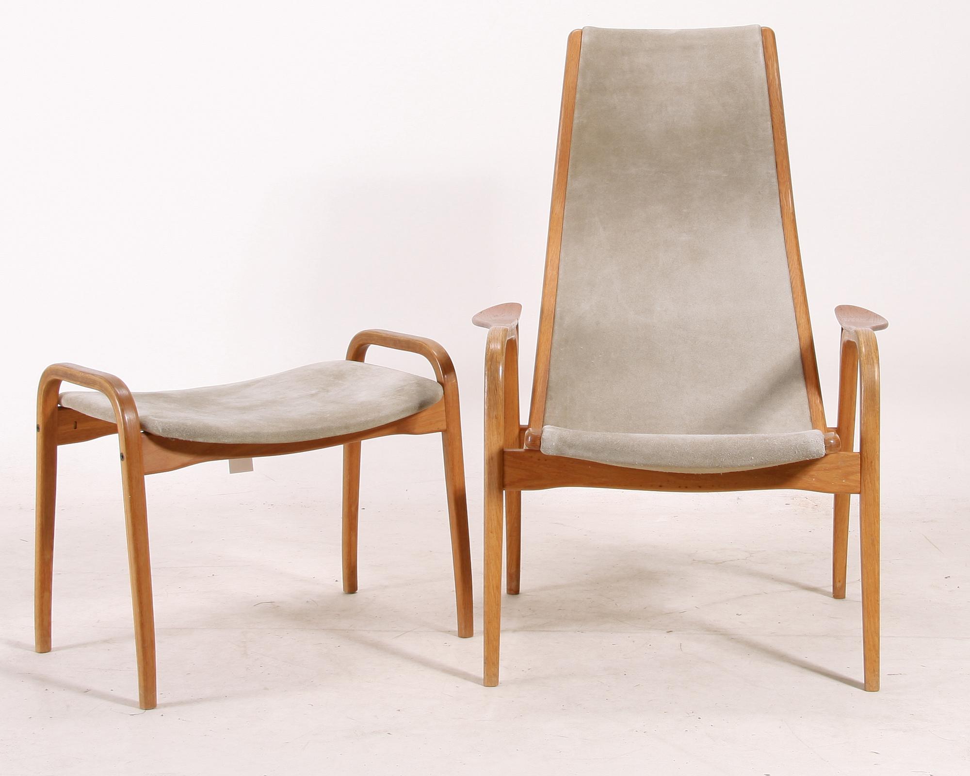 FÅTÖLJ MED FOTPALL, "Lamino", Yngve Ekström, Swedese, 1963.