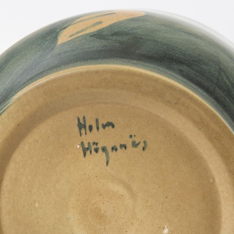 Åke Holm, urn with lid Höganäs signed.