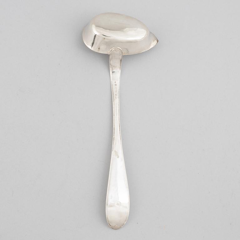 A Swedish silver soup ladel, mark of Magnus Stråtin, Uddevalla 1806.