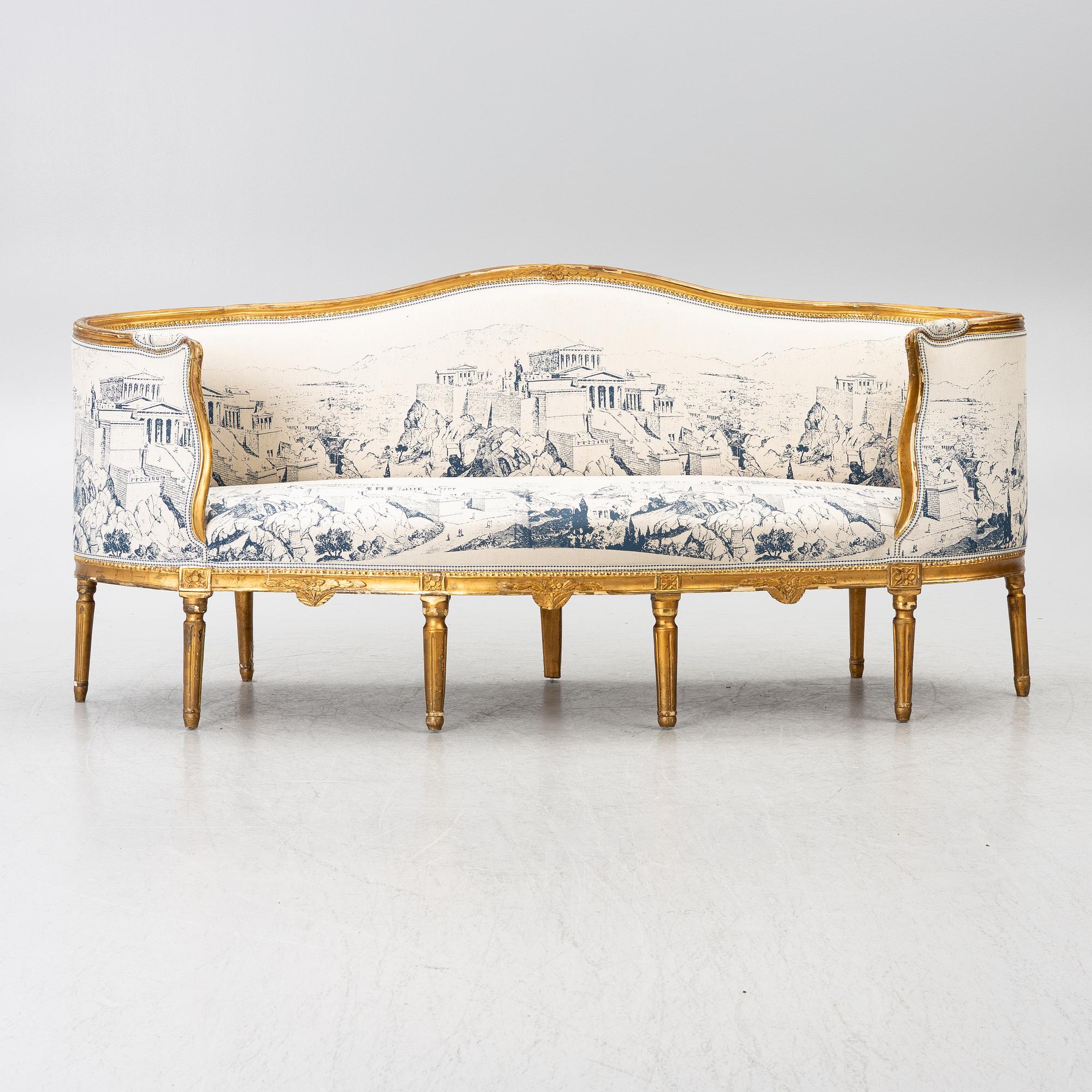 Sofa, Gustavian style, second half of the 19th century.