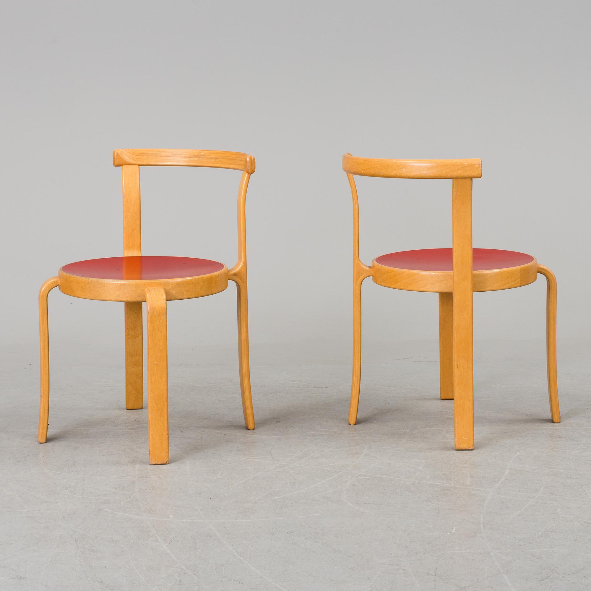 A set of six chairs by Magnus Olesen, Durup, Denmark.