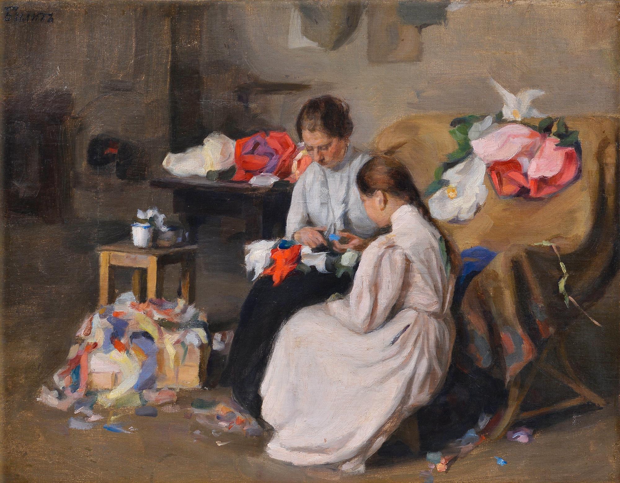 Yakov Bilit, GIRLS SEWING.
