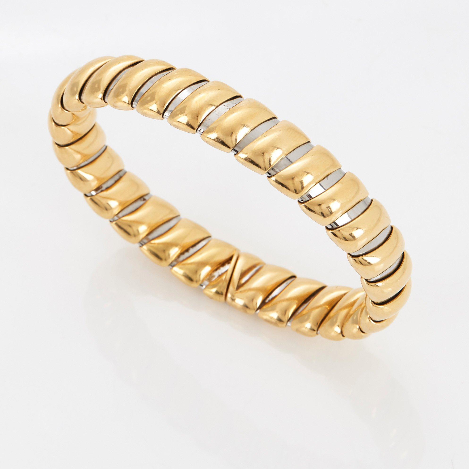 Bulgari armring 18K guld och stål.
