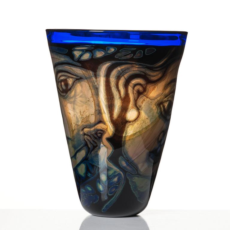 Eva Englund, a 'graal' glass vase, Orrefors, Sweden 1988.
