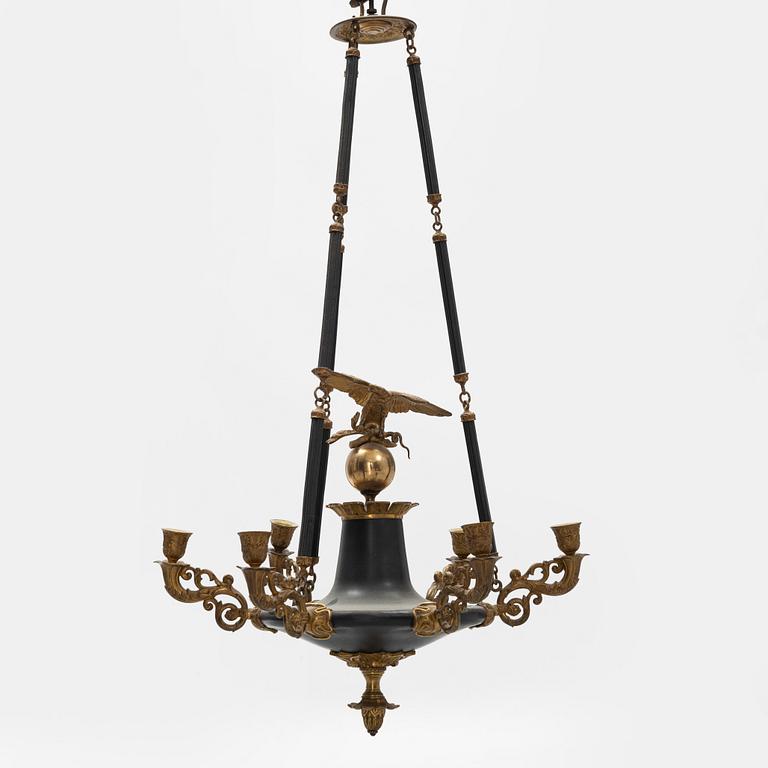 A Empire style chandelier, 19th Century.