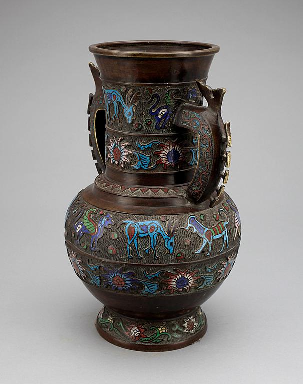 URNA, cloisonné, Orientalisk 1800-tal.