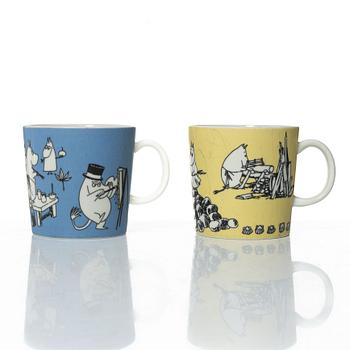 Two Moomin mugs, Arabia, Finland, 1990-1996.