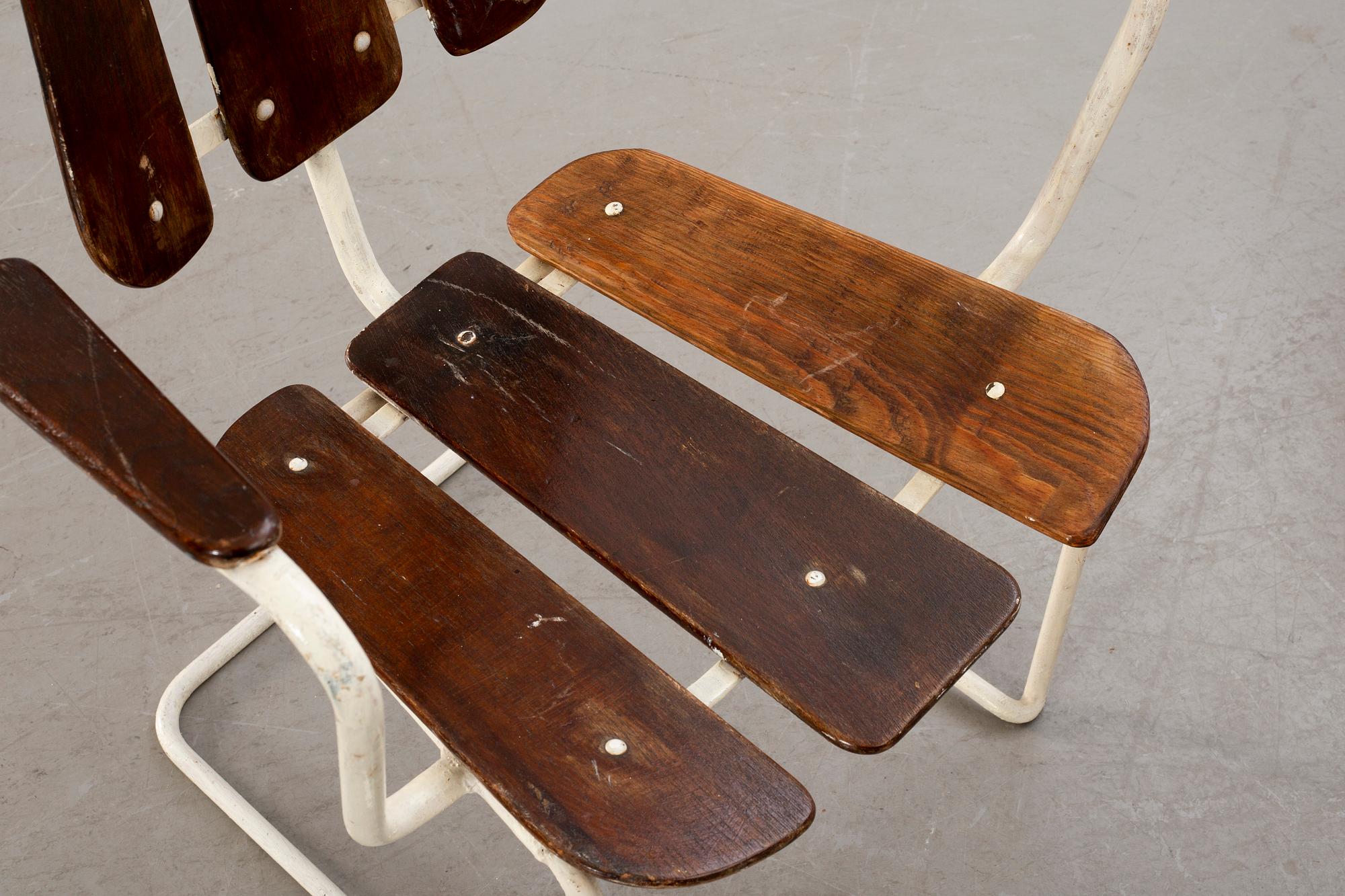TRÄDGÅRDSGRUPP, 6 delar,  Herman Perssons Järn- och trämanufaktur i Bjärnum, 1950/60-tal.