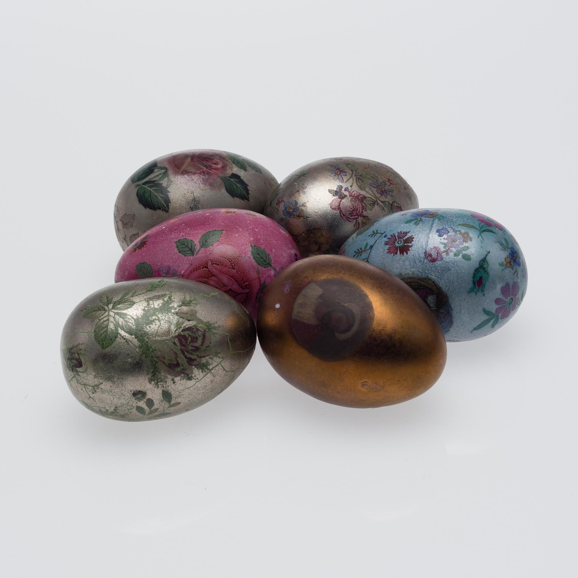 RUT BRYK, KERAMIIKKAMUNIA, 6 KPL. Kolme signeerattu Bryk. 1970-luku.