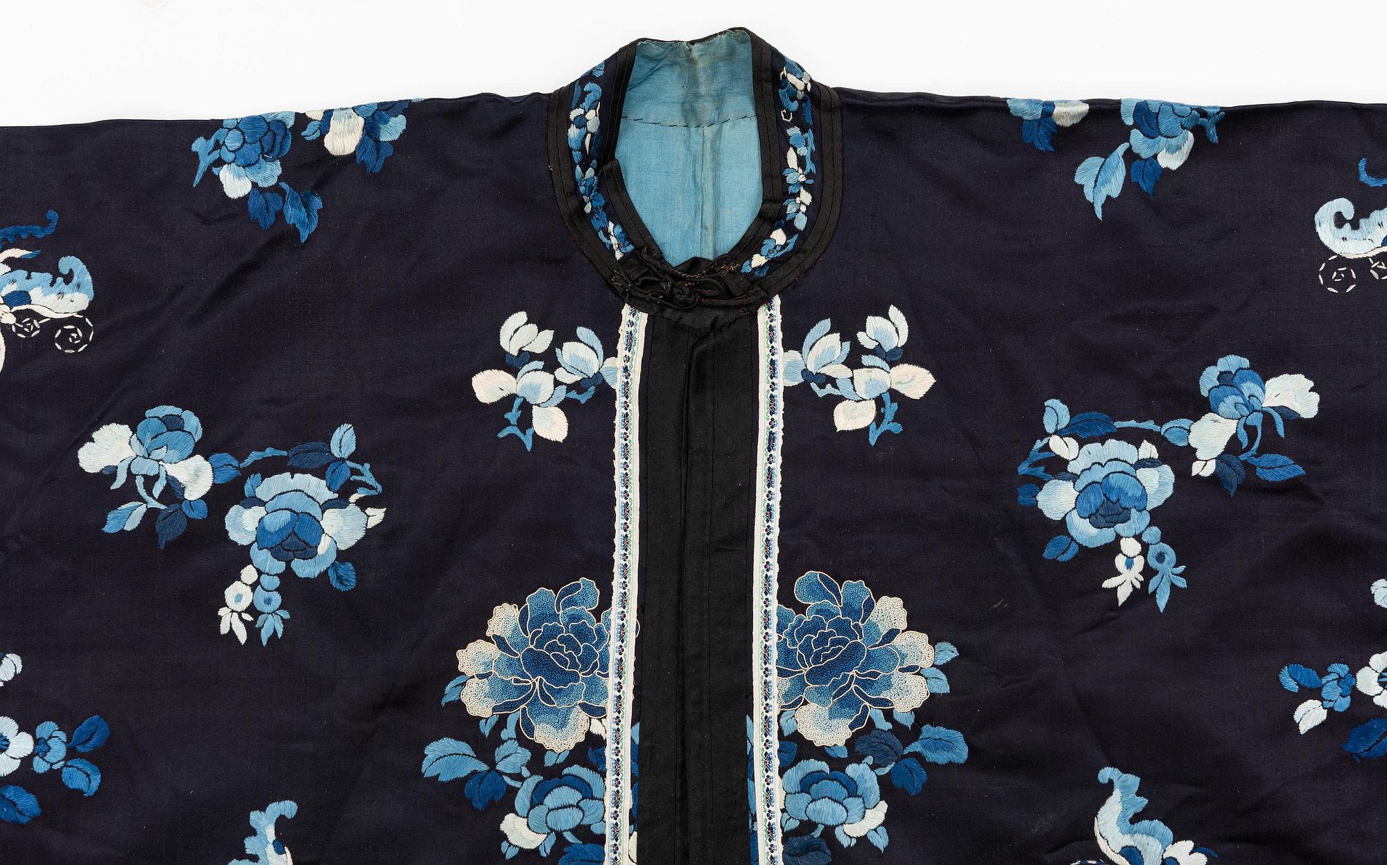 A Chinese embroidered silk robe, 1920's.