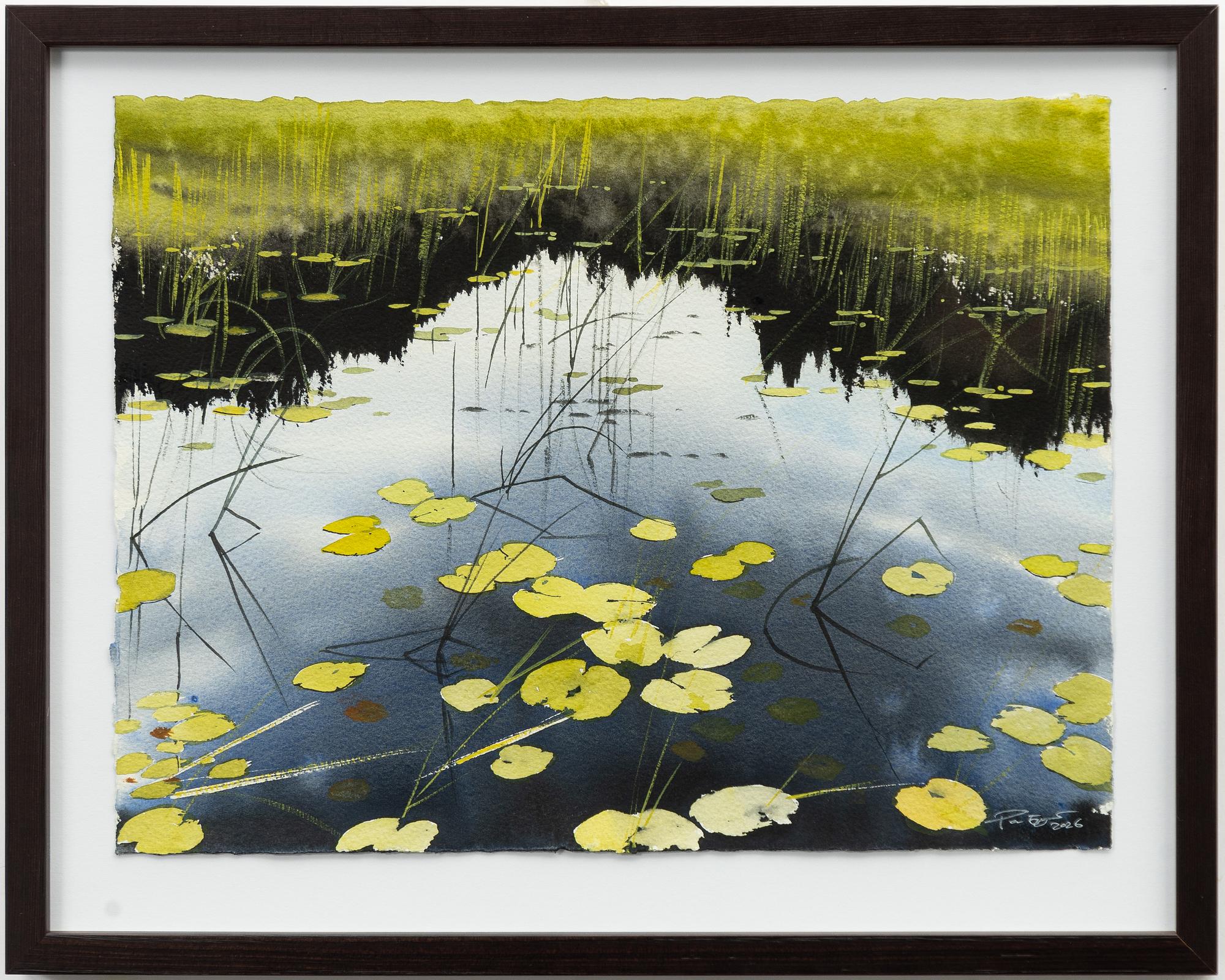 Peter Eugén, Lake with water lilies and reeds.