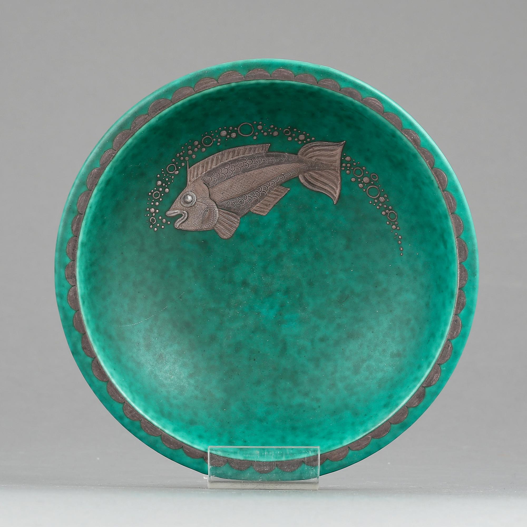 SKÅL PÅ FOT, "Argenta", Wilhelm Kåge, Gustavsberg, 1950-60-tal.