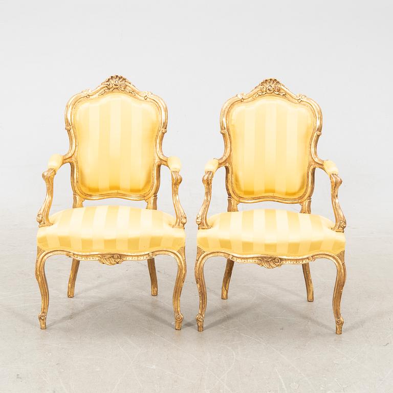 Soffgrupp 5 dlr Rokokostil 1900-talets förta hälft.